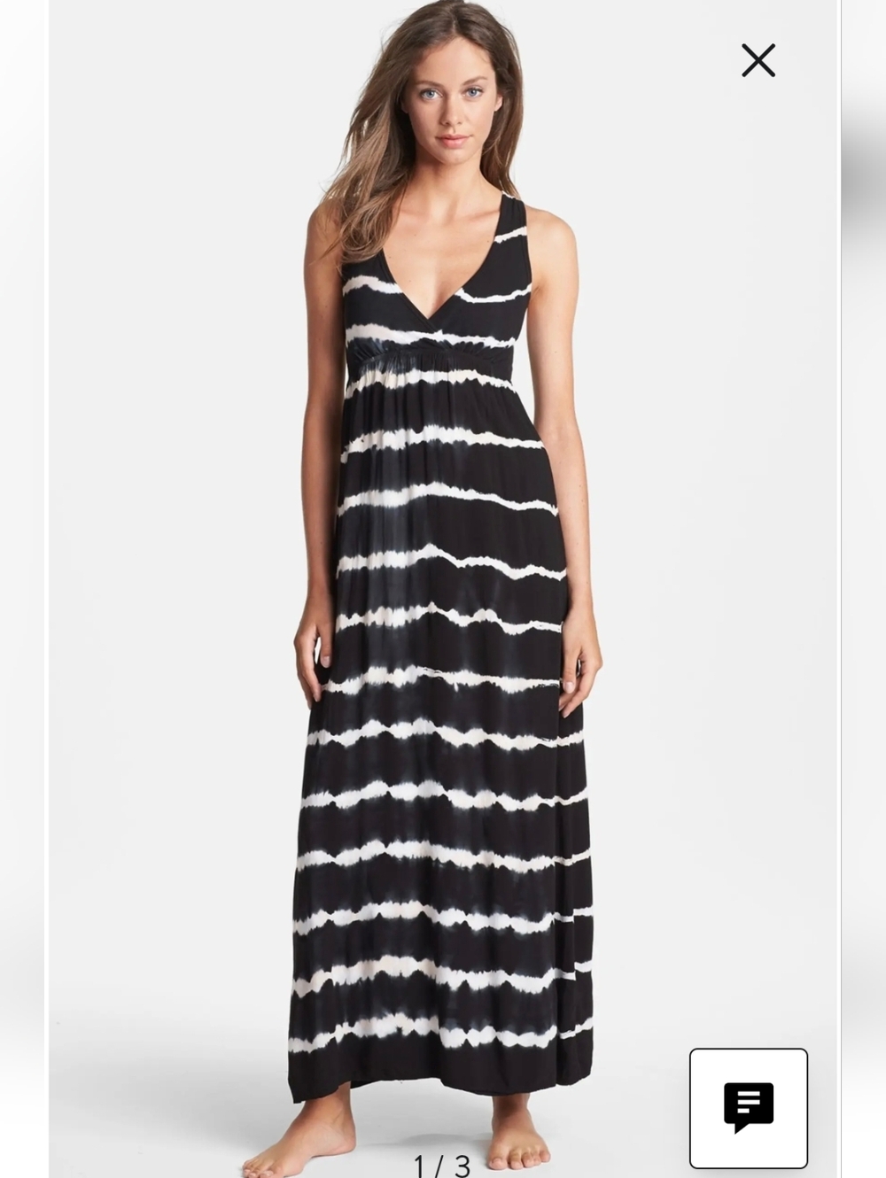 Hard Tail navy and white striped maxi dress